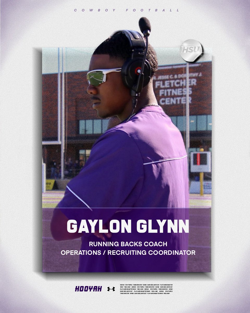 𝙎𝙏𝘼𝙁𝙁 𝙐𝙋𝘿𝘼𝙏𝙀

Gaylon Glynn has been hired as the new Running Backs Coach and will continue his operations/recruiting duties 🤠

#HOOYAH