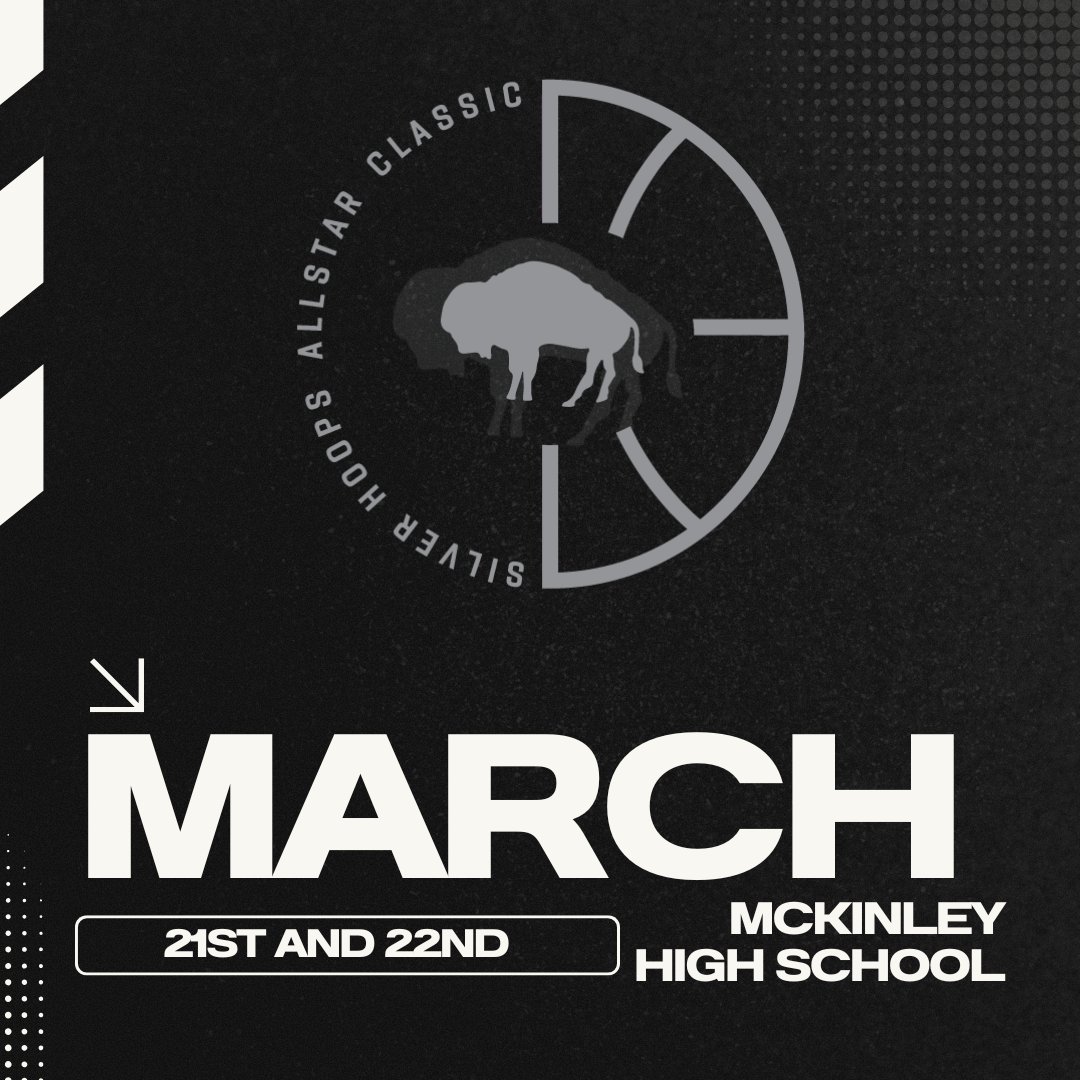 MckBasketball's tweet image. Silver Hoops All-Star Classic March 21st & 22nd @ McKinley High School
Girls Friday Night 5:30 & 7:00 PM
Boys Saturday Afternoon 1:00, 2:45 & 4:30 PM