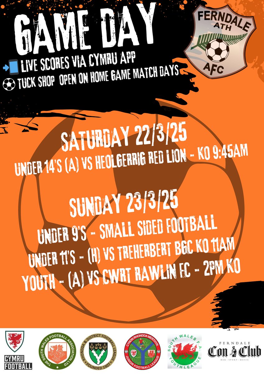 This weekends fixtures ⚽️🧡🙌