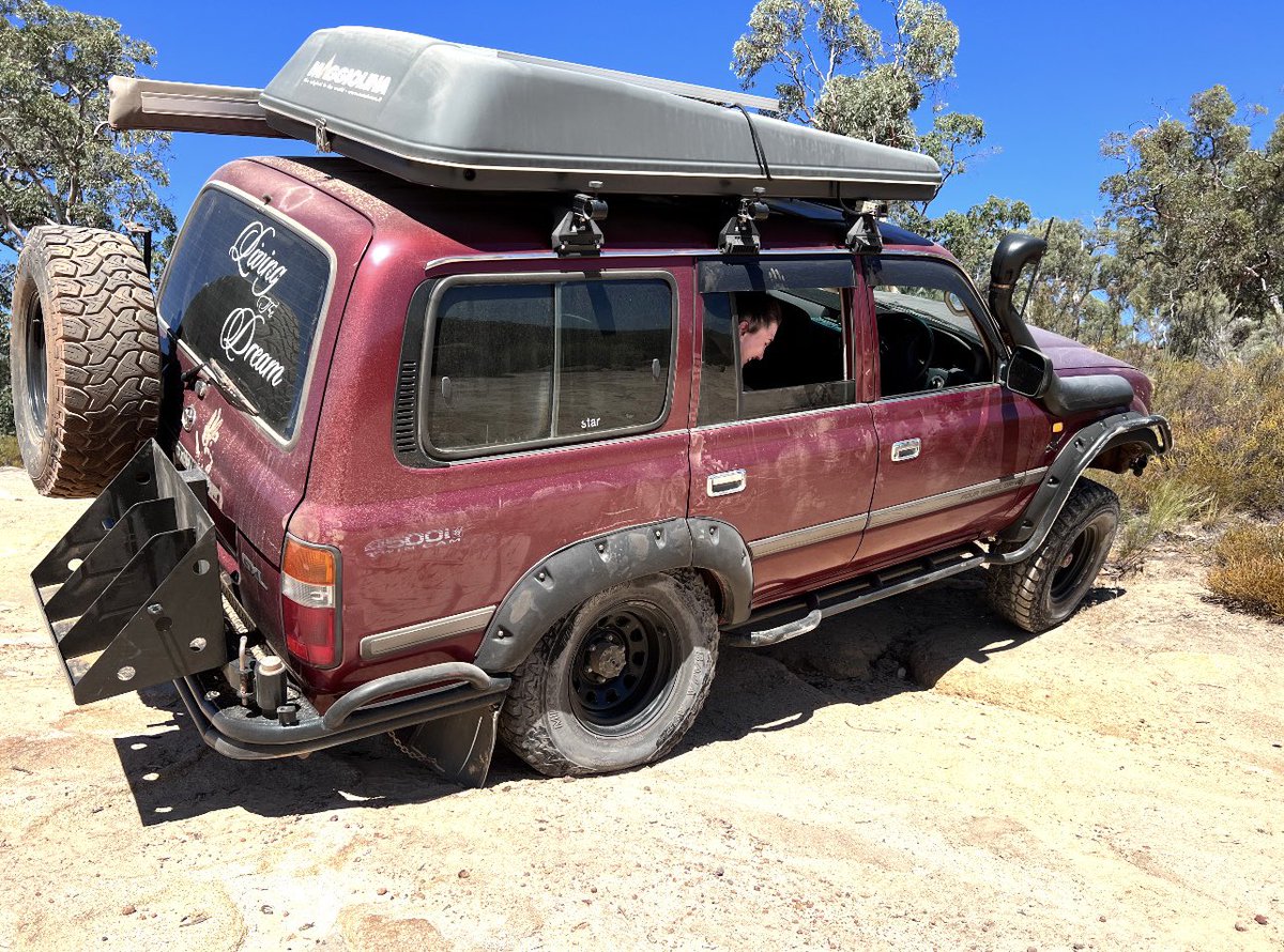 DazDH's tweet photo. Ruby, flexing what she’s got, out on Mundaring Powerlines Track. 
#4wdlife #LandCruiser #4wdAustralia #4wd https://t.co/YjFvNXSBmU