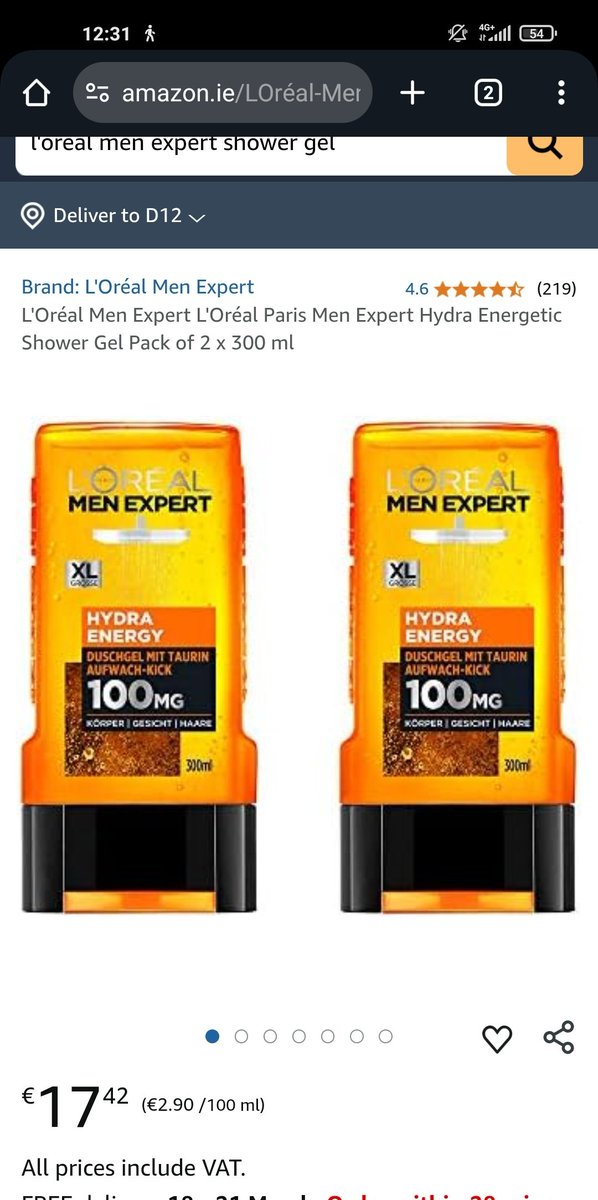 JSheridan81's tweet photo. @HenryTeesdale @adrianweckler Same here. Bought 6 shower gels off UK site for €19 including postage and packaging. Yet Irish site is selling 2 for €17 with free delivery! I'll stick to UK site until pricing improves on Irish site! https://t.co/ptE6CHTMSI