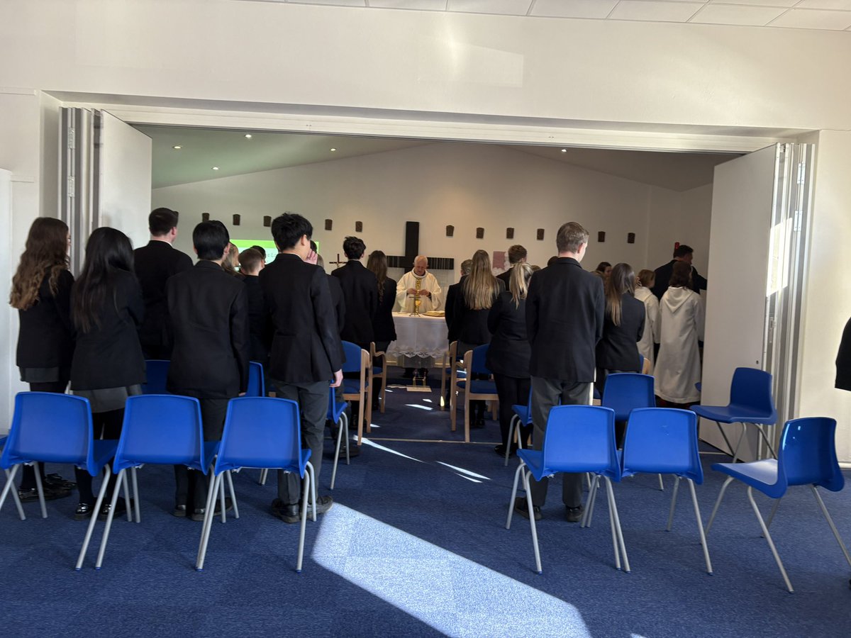 StPetersSch's tweet photo. A wonderful way to start our day, celebrating Mass for St Patrick ☘️ in our chapel. #faithisourfoundation #catholicschool #tuesdaymass #spiritualdevelopment https://t.co/QtDTxSr4sY