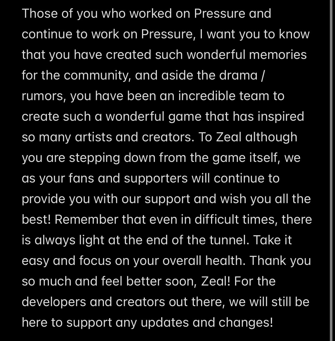 Pressure devs/creators and Community 👏