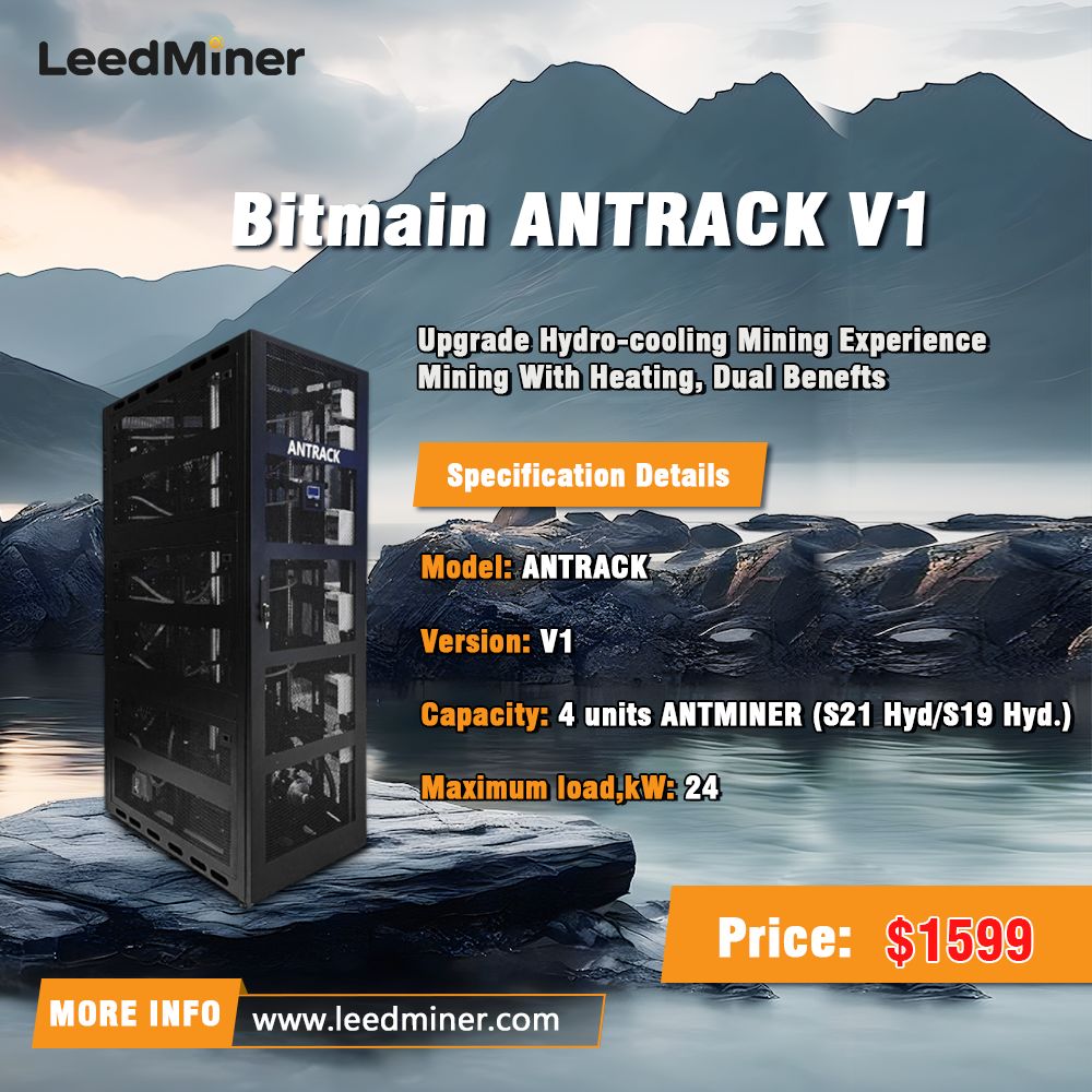 AllyLeedMiner's tweet photo. 🚀 ANTRACK V1 – The Ultimate Hydro-Cooling Mining Solution! 💦  
✅ Supports 4 Units of ANTMINER S19 Hyd.&amp;S21 Hyd.  
✅ Maximum Load: 24 kW  
✅ Delivery: April  

🔗 Secure Your ANTRACK V1 Today! 🚛💨  
#CryptoMining #HydroCooling #ANTMINER #ANTRACK #BitcoinMining #LeedMiner https://t.co/U5ldWtads5