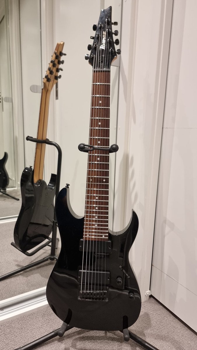 finally got myself an 8 string!! it's an absolute chonker...

got it second hand for cheap! I want to write in lower tunings, I've currently set it up in Drop E  : ))))

(buying more gear will make me a better musician right? right???)