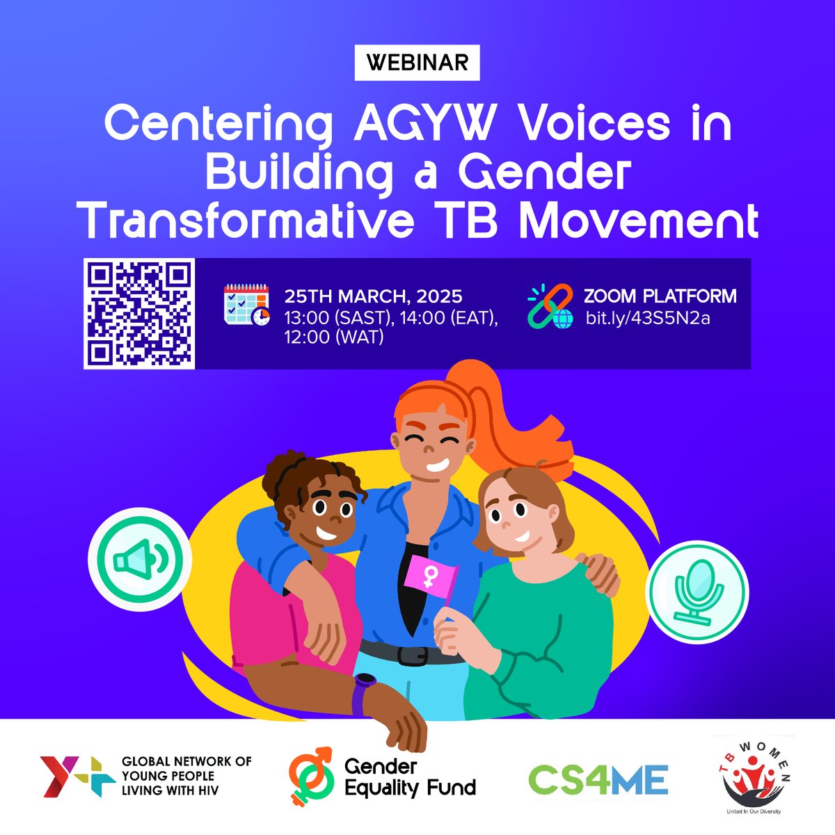 Y+ Global (@yplus_global) on Twitter photo 🚨Webinar Alert! This #WorldTBDay, join Y+ Global <a href="/TbWomenGlobal/">TB Women Global</a> & <a href="/CS4MEglobal/">Civil Society For Malaria Elimination (CS4ME)</a> for a critical conversation on gender & TB—centring the voices of AGYW. Yes! We Can End TB: Commit. Invest. Deliver.
🗓 25 March 2025
⏰ 13:00 SAST | 14:00 EAT | 12:00 WAT
🔗 us06web.zoom.us/webinar/regist… 🚨Webinar Alert! This #WorldTBDay, join Y+ Global <a href="/TbWomenGlobal/">TB Women Global</a> & <a href="/CS4MEglobal/">Civil Society For Malaria Elimination (CS4ME)</a> for a critical conversation on gender & TB—centring the voices of AGYW. Yes! We Can End TB: Commit. Invest. Deliver.
🗓 25 March 2025
⏰ 13:00 SAST | 14:00 EAT | 12:00 WAT
🔗 us06web.zoom.us/webinar/regist…