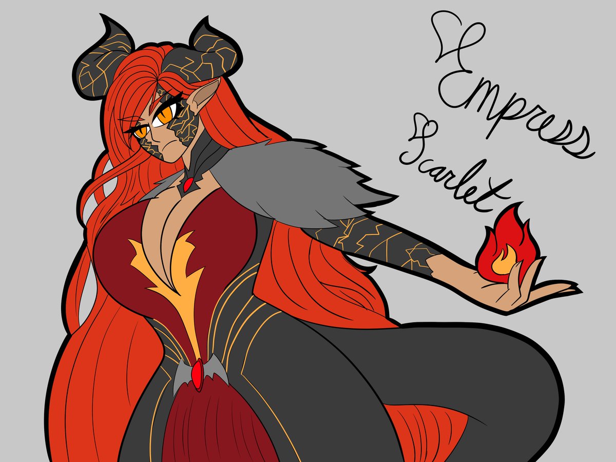 Empress Scarlet is the molten dragon that rules over the Shinash Empire. Her rule is absolute and lesser beings are to obey!

...However, she has a soft spot for the small, cute, and innocent.