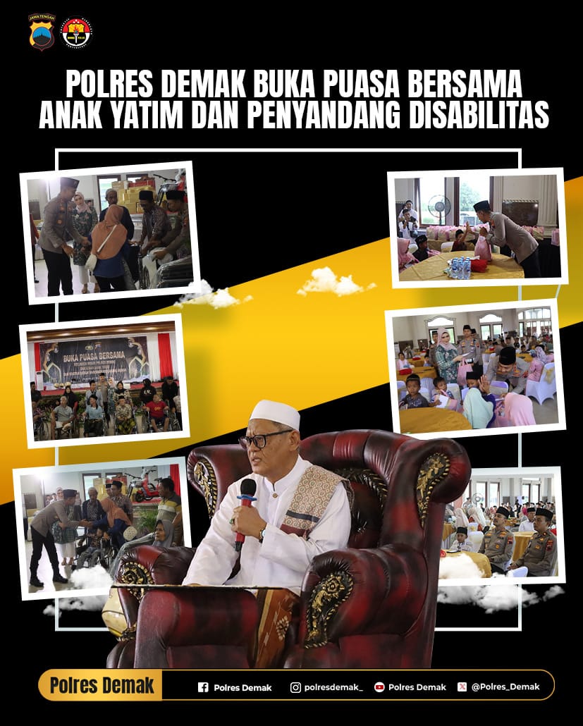 Polres Demak Buka Puasa Bersama Anak Yatim dan Penyandang Disabilitas
humas.polri.go.id/2025/03/19/pol…