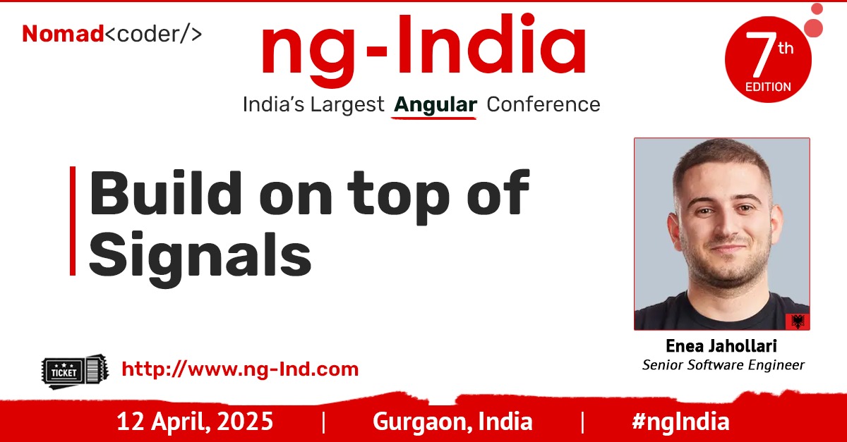 Dhananjay Kumar (@debug_mode) on Twitter photo . <a href="/Enea_Jahollari/">Enea Jahollari 🅰</a> is a leading name in the #Angular community worldwide, and he is coming to India to teach us,
"How to build on the top of the Signals" 🔥
Do not miss the opportunity, and get your #ngIndia tickets now
📅 12 April 2025
📍Gurgaon
🎟️ ng-ind.com . <a href="/Enea_Jahollari/">Enea Jahollari 🅰</a> is a leading name in the #Angular community worldwide, and he is coming to India to teach us,
"How to build on the top of the Signals" 🔥
Do not miss the opportunity, and get your #ngIndia tickets now
📅 12 April 2025
📍Gurgaon
🎟️ ng-ind.com