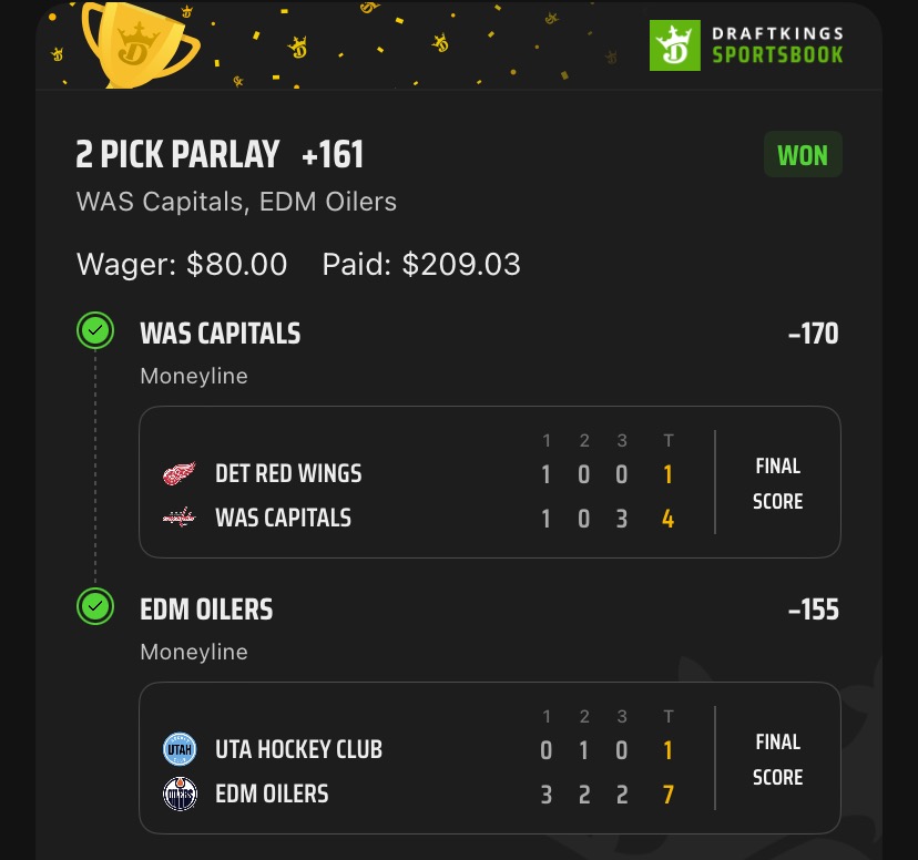 🚨 DAY 4 = CASHED! ONTO DAY 5! 🚨🔥

🔥 $10K LADDER CHALLENGE STILL UNDEFEATED! 🔥
✅ Day 1: $10 ➡️ $20 📈
✅ Day 2: $20 ➡️ $40 📈
✅ Day 3: $40 ➡️ $80 📈
✅ Day 4: $80 ➡️ $160 CASHED! 💰
⏳ Day 5: $160 ➡️ $320 LOADING… ⏳

💰 Last Night’s Play:
🏒 Washington Capitals ML (-170)