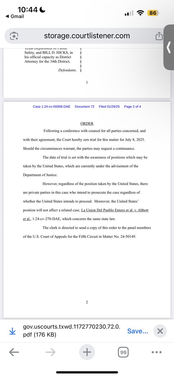 This doesn’t end the lawsuit. 

Judge David Ezra of the Western District of Texas said the lawsuit would continue even if DOJ dropped the case because there are also private parties that sued Texas, according to a Jan. 29 court filing 

Ezra set trial for July 8, 2025