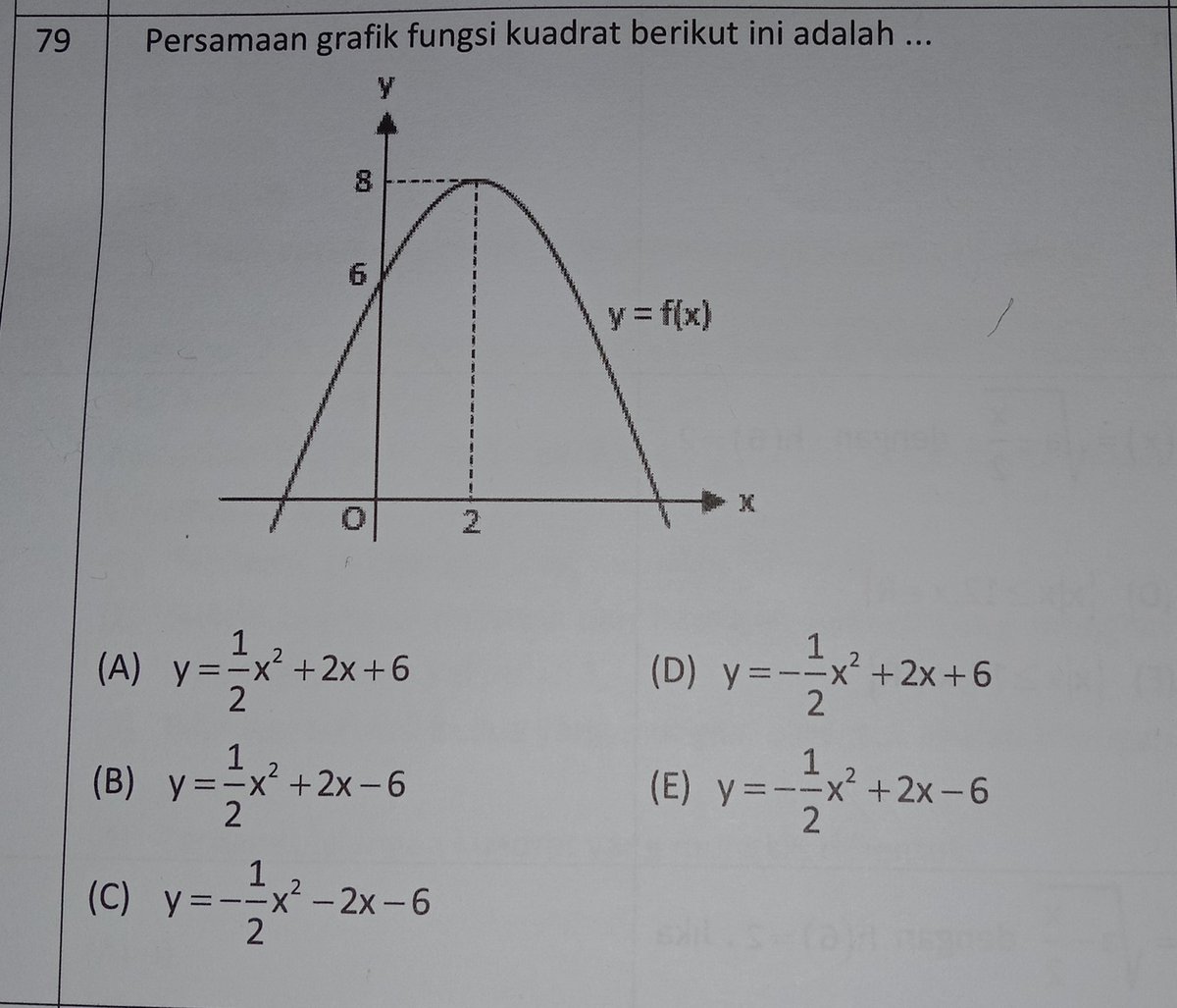 stud! Ini gimana ya caranya? Sender nemunya 1/2x²-2x+4