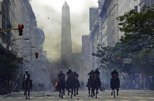 -Ajustan y reprimen a los jubilados
-Van a pedir guita al FMI
-Declaran Estado de Sitio 
-Tienen a Patricia Bullrich y a Sturzenegger en el gabinete

Si supieras algo de historia de la Argentina, no solo no los hubieras votado sino que sabrías como esto termina...