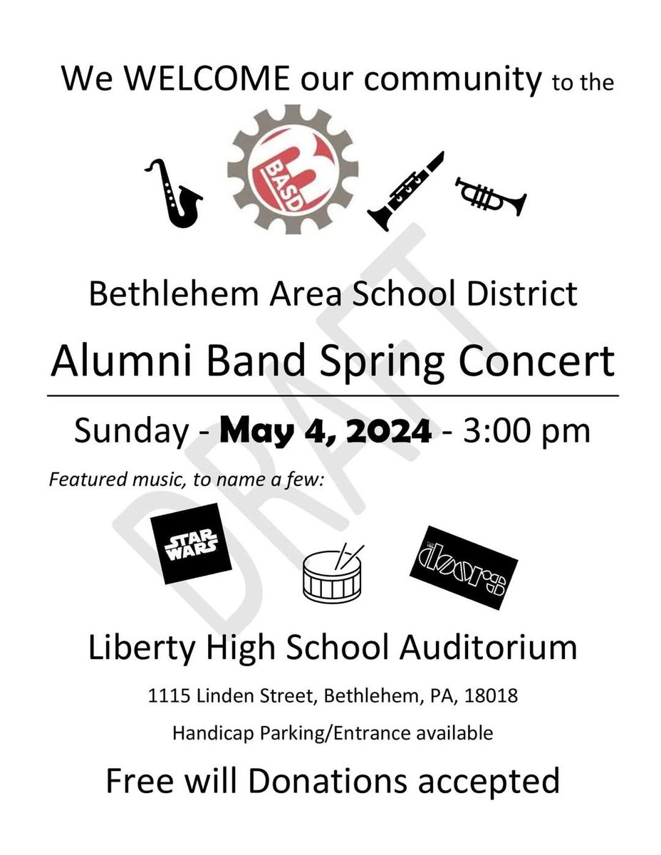 Check out the BASD Alumni band concert on May 4th!  And consider joining!
#BasdArts #BasdProud