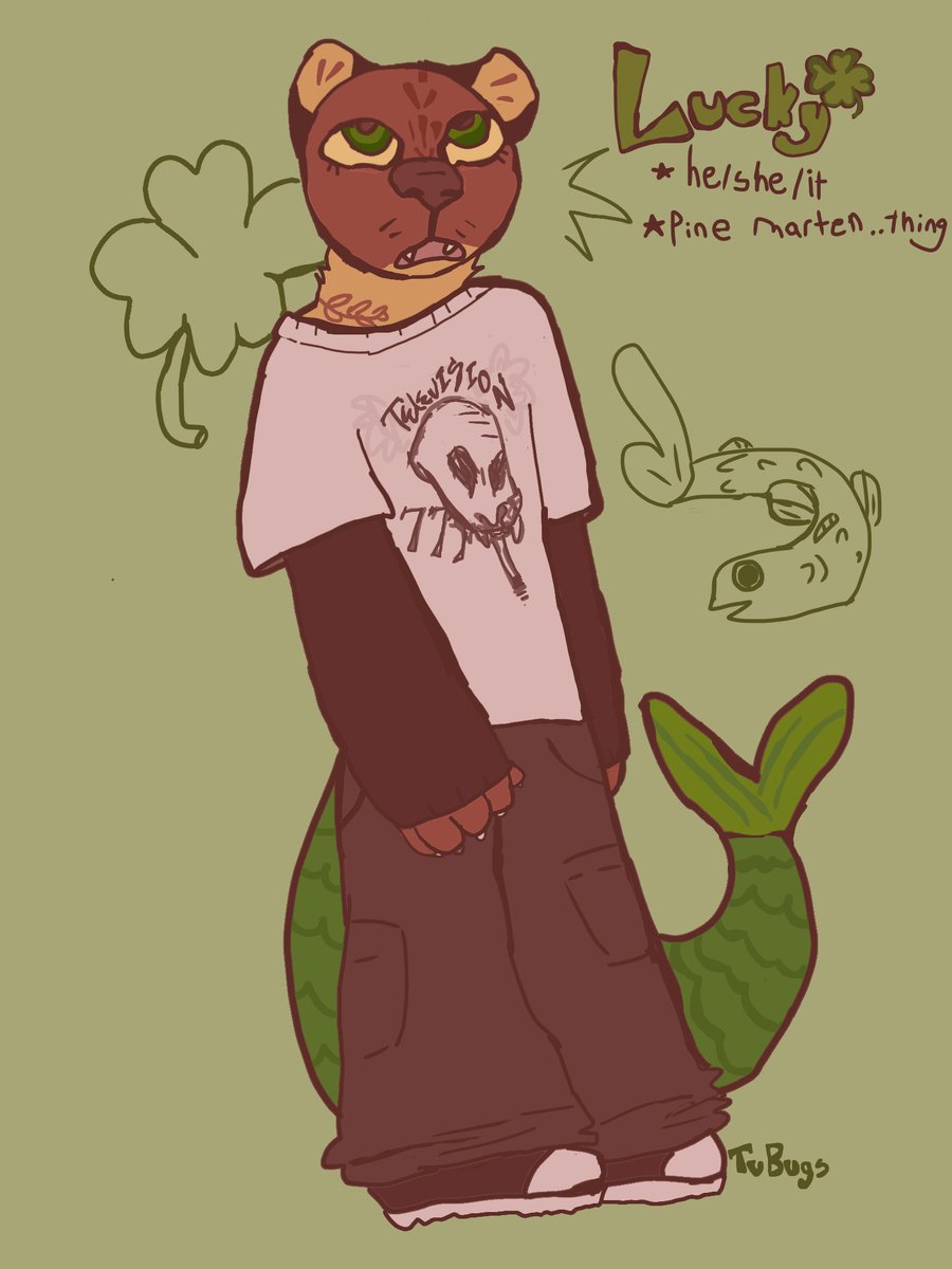 tvbugss's tweet image. i just realized i never posted lucky's actual ref