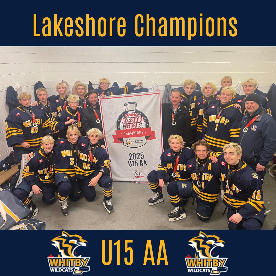 Congratulations to our U15 AA team, who defeated Ajax two games in a row and were crowned Lakeshore Champions on Monday! They are the second WMHA team to sweep their way to the #RedHats which will be hosted here in Whitby April 28th - 30th. #WMHA #YourFutureIsHere