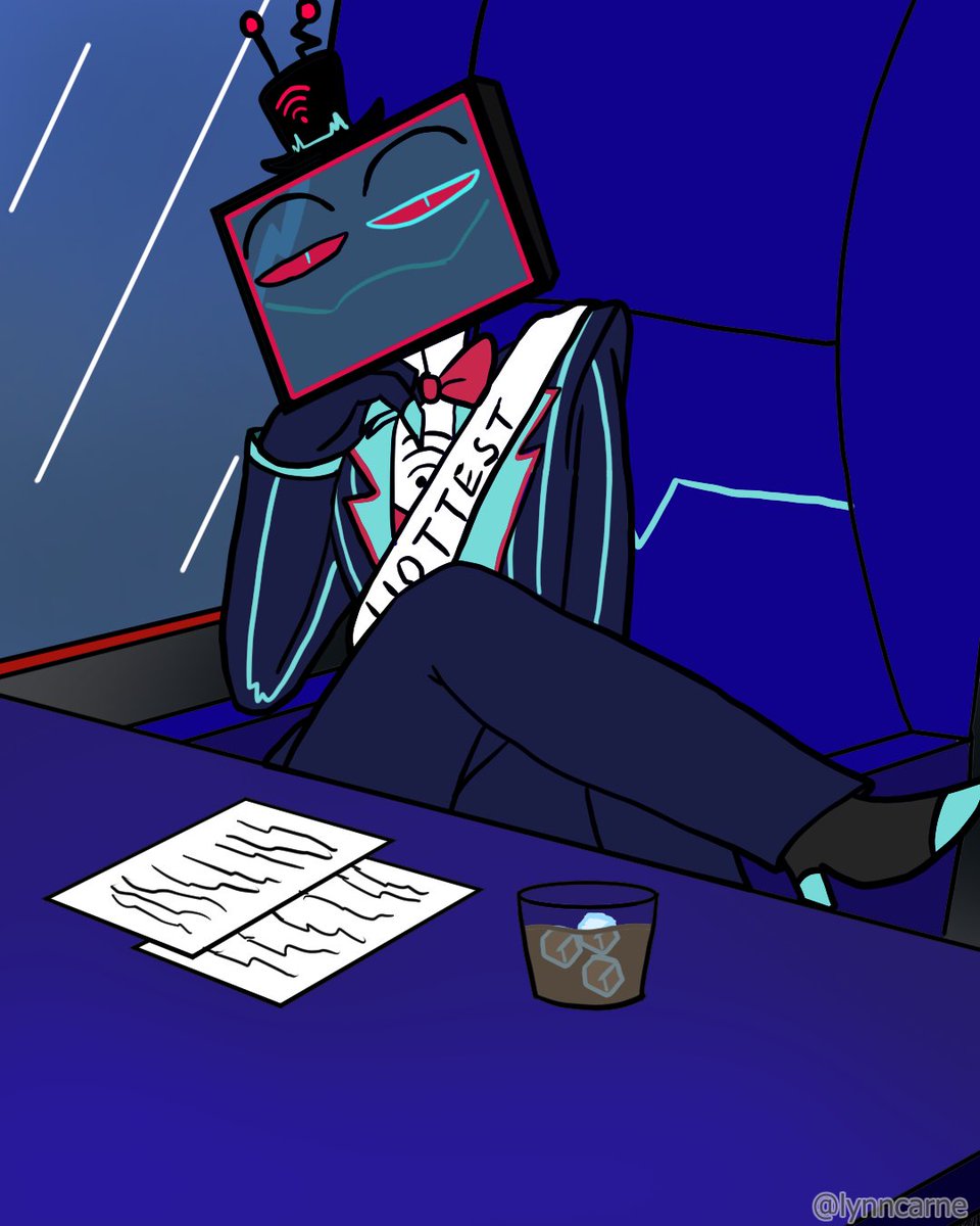 Look how smug he is, he knows he's hot. 

#HazbinHotelVox