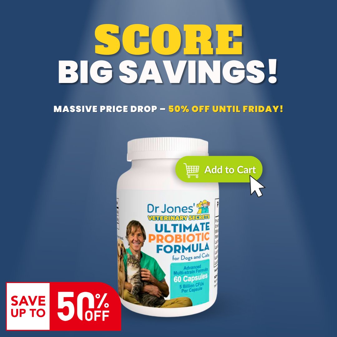dogandcatdoc's tweet photo. Thanks to everyone who joined our Webinar! We’ve learned how crucial probiotics are for your pet’s health, and we want to help you put that knowledge into action. 🐾
This special offer ends Friday!
Shop now: https://t.co/DGvmvE6oxo
#ProbioticsForPets #DrJonesVet https://t.co/vBJb4fTgtp
