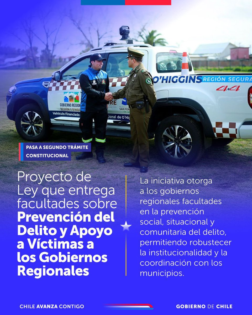 MagallanesSpd's tweet photo. 🔵 Por compromiso presidencial, como Gobierno trabajamos para fortalecer nuestra estrategia de seguridad. Por eso avanzamos en el Congreso la tramitación que consagra funciones en materia de prevención del delito a los Gobierno Regionales. https://t.co/jkHEdzAuFk