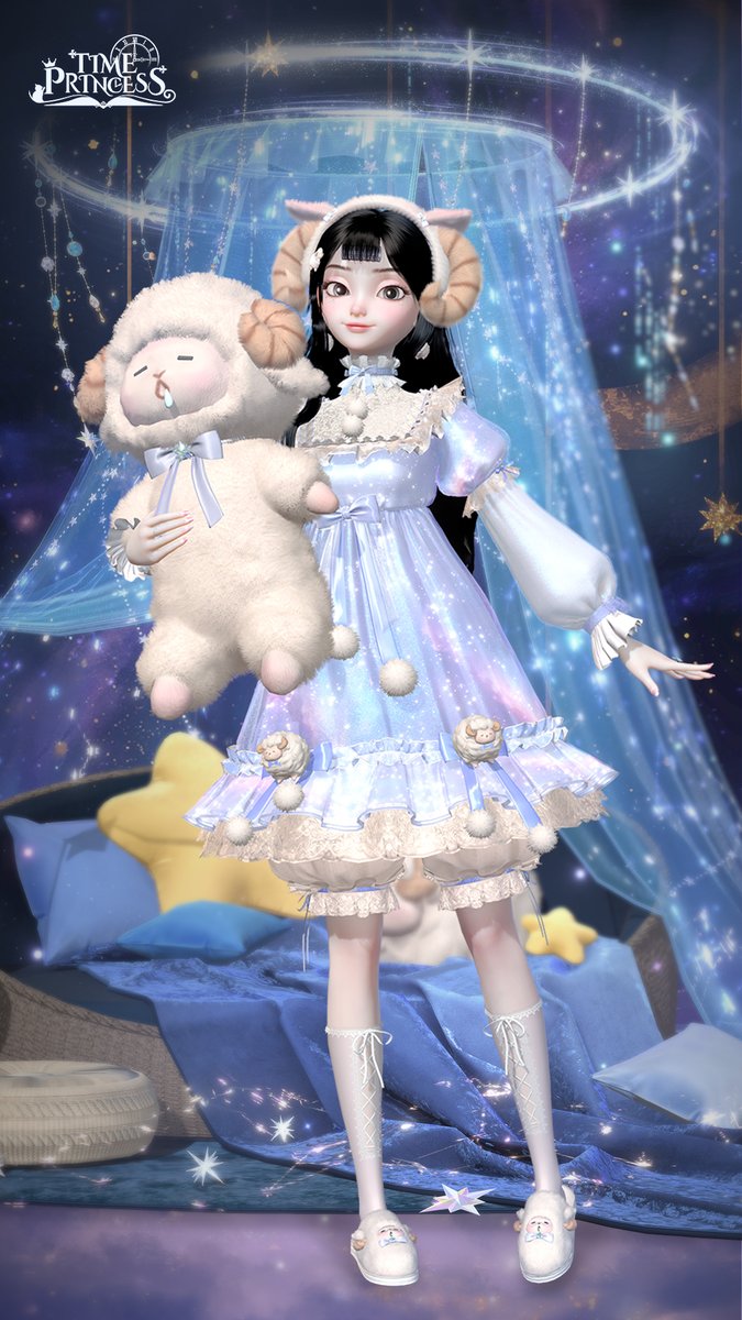 Hush—naughty little lamb, don't wake your weary master. Go, over the low fence, to the hills in your dreams. 🐑

Travelers, what are your thoughts on this "Lover of Dreams and Night" outfit?

Download Time Princess here: tp.igg.com

#timeprincess #dressup #outfit