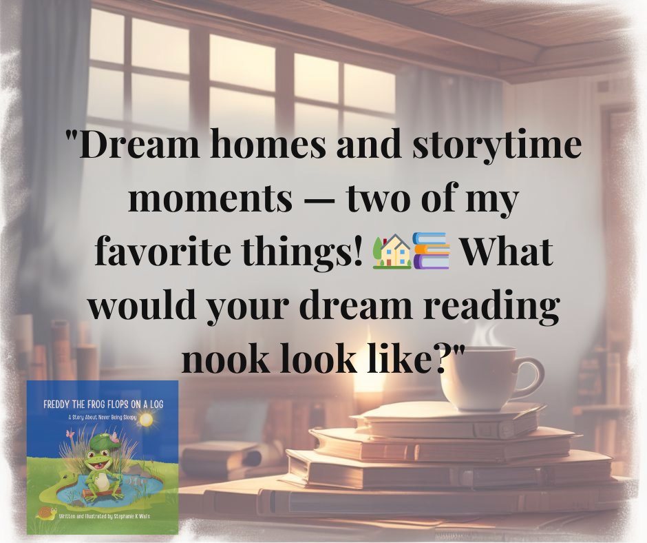 steph4walls's tweet image. What would your dream reading nook look like? There is nothing like a warm blanket, a hot beverage, and a good book in your favorite reading spot!
#steph4walls #freddythefrogflopsonalog #storytimeathome #wherestoriesbegin #authorlife #realtorlife