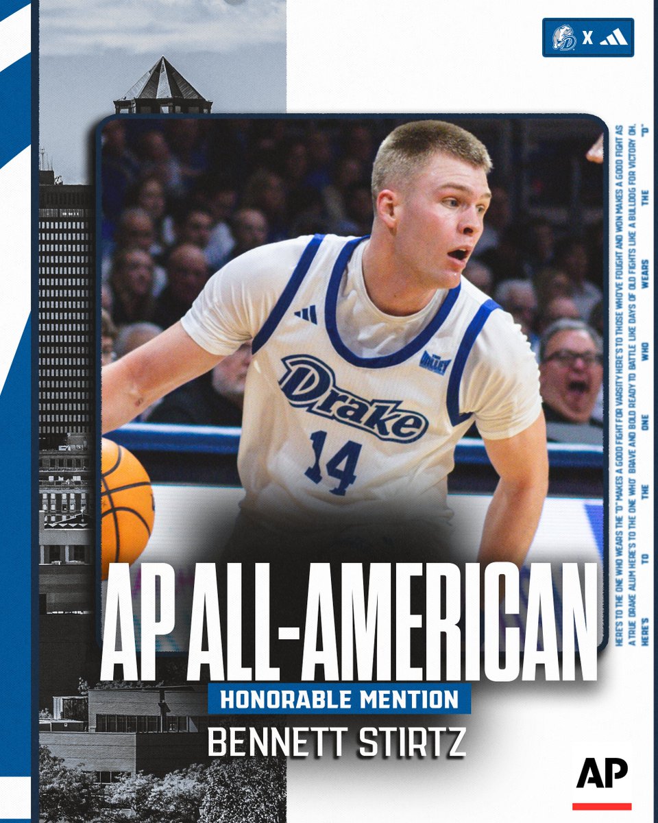 𝗔𝗟𝗟-𝗔𝗠𝗘𝗥𝗜𝗖𝗔𝗡 🫡

Bennett Stirtz named an AP Honorable Mention All-American 

📰➡️ bit.ly/4c1BmIM

#CultureWins l #DSMHometownTeam
