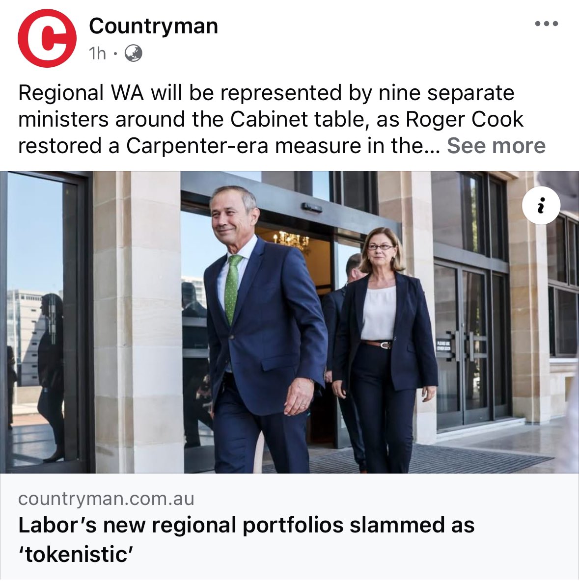 🤡 LABOR’S IDEA OF REGIONAL REPRESENTATION 🤡

Roger Cook’s latest genius move? Appointing an Education Minister from Wanneroo as the Minister for the Wheatbelt. Because nothing screams “we get the bush” like a city politician with zero connection to the Wheatbelt.

And just to