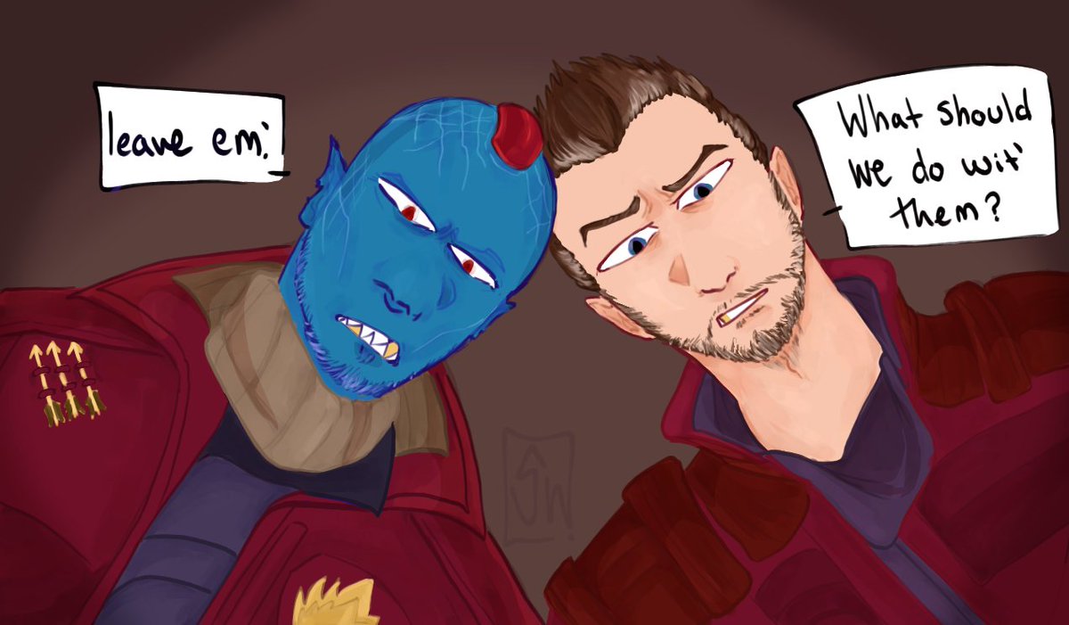 short_witch's tweet photo. No collab just yondu and kraglin bc I love them <3 [ #GOTG #Yonduudonta #kraglinobfonteri #art #fanart ] https://t.co/cJKIoao59j