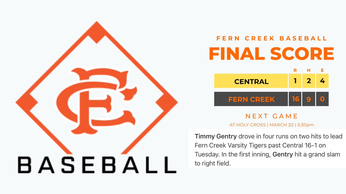 Tigers get the job done ✅ 🟠⚪️
K. Johnson gets the W on the hill
T. Gentry with a GRANDSLAM BOMB 💣 over the RF wall. 
Tichenor SLAMS THE DOOR in relief 🔥