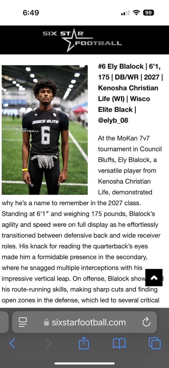 elyb_08's tweet photo. recent write up from Six Star football
Wisco elite 7v7 (18u) as a 16 y/o sophomore 
@BHSREDDEVILFB https://t.co/Ymh7DFidfG
