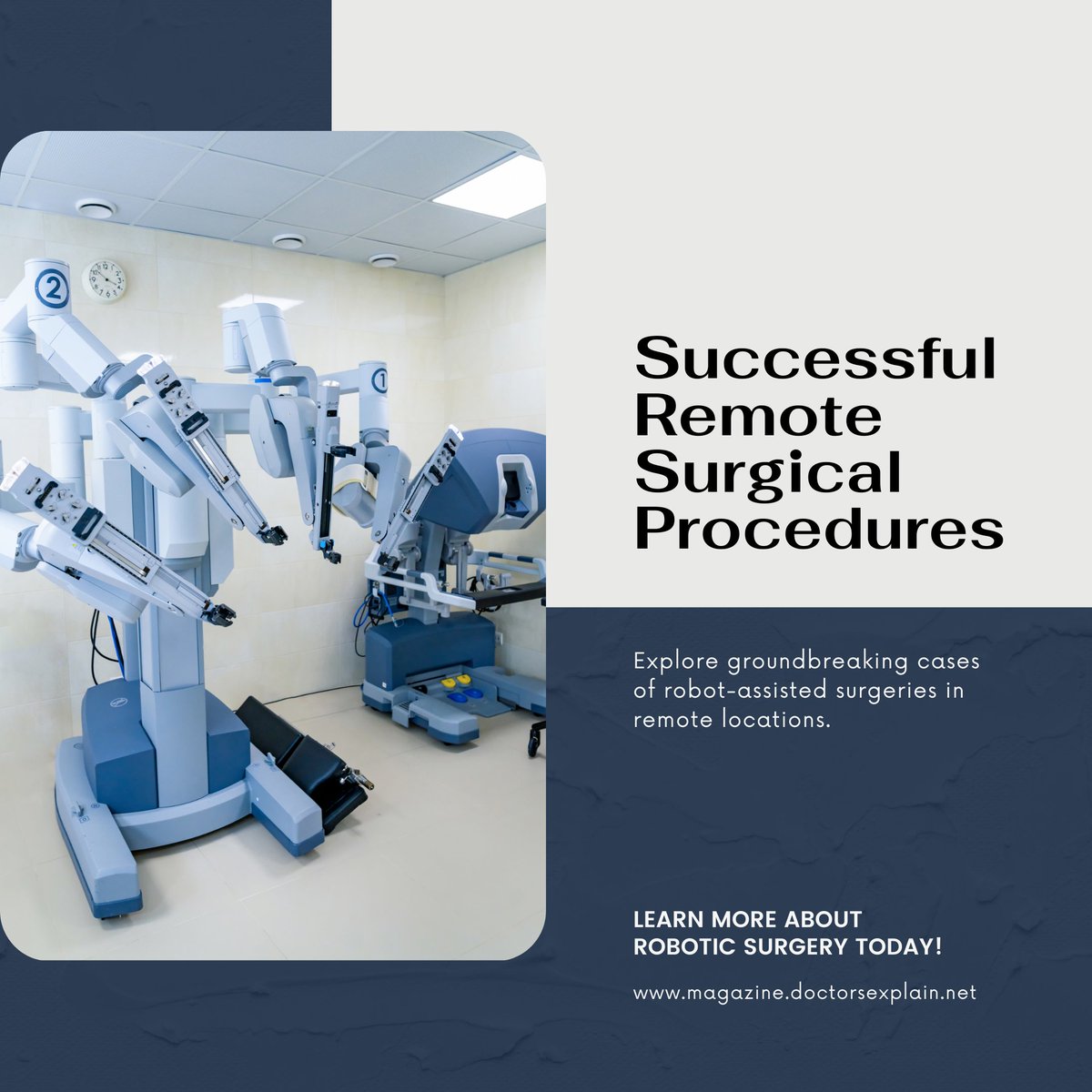 DocsExplainFM's tweet image. Could this technology democratize specialized surgery and save lives worldwide? More at magazine.doctorsexplain.net/can-surgeons-g…

#RoboticSurgery #AIinHealthcare #Telerobotics #FutureOfMedicine