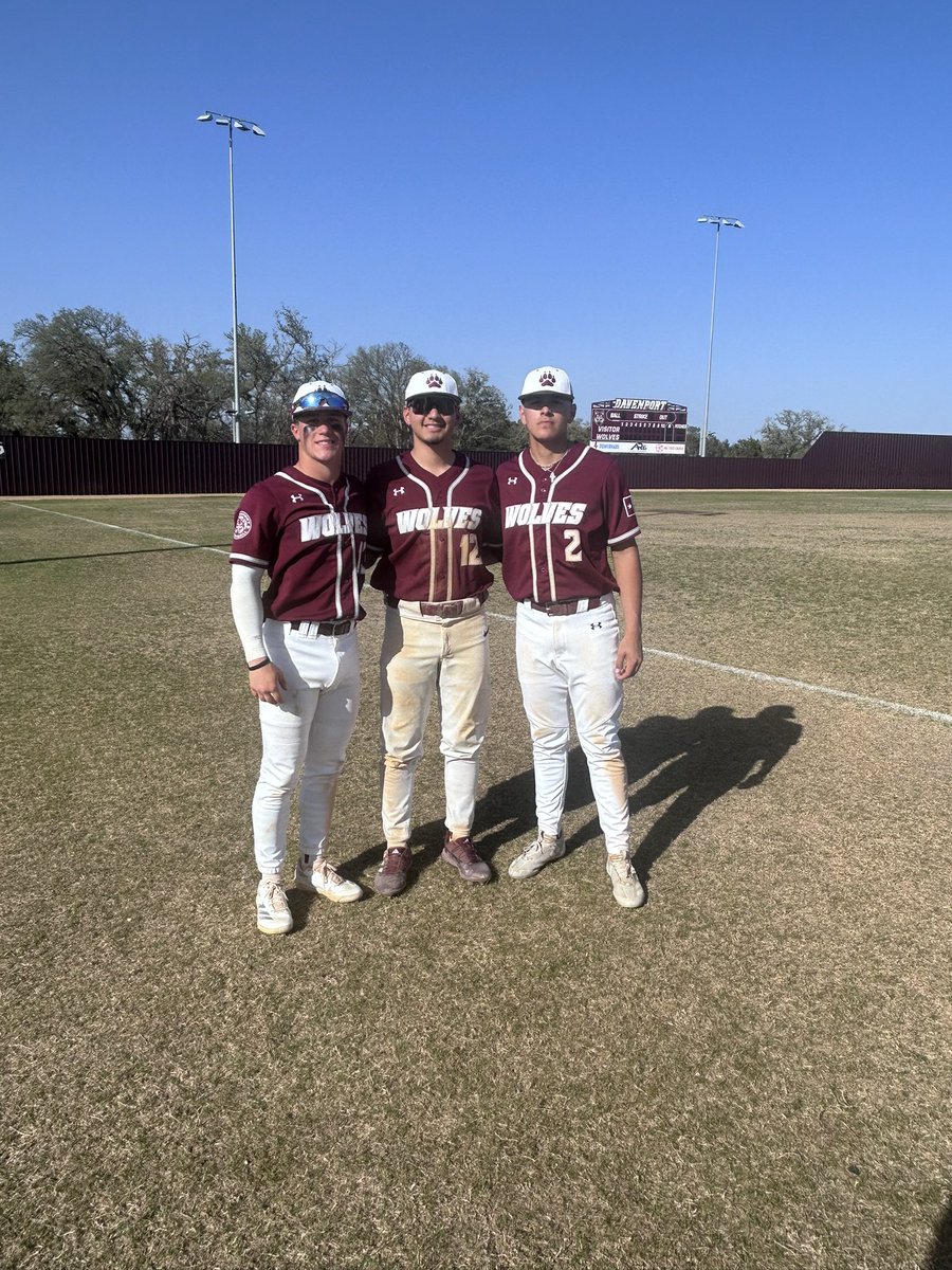 Davenport Baseball (@bsbldavenport) on Twitter photo WOLVES WIN 10-9! Lots of fight and grit vs Eagle Pass. <a href="/BuildThePack/">BuildThePack</a> <a href="/BMar1842/">Brian Martinez</a> <a href="/dhs_looney/">Angela Looney</a> <a href="/DavenportWolves/">DHS Wolves Athletics</a> <a href="/GoingAllday/">Forrestt Allday</a> <a href="/ReddingWeston/">Coach Redding</a> <a href="/4ATxHsBaseball/">4ATxHsBaseball</a> <a href="/THSBCA/">THSBCA</a>
Alpha Wolves:
<a href="/BarrettFallon12/">Barrett Fallon</a> 2-4, RBI, 2 SB
<a href="/TonyFrosty3/">Anthony Frausto III</a> 1-3, Game Winning RBI triple
<a href="/AlcalaArik5/">Arik Alcala</a> 3INN, 4K, Win WOLVES WIN 10-9! Lots of fight and grit vs Eagle Pass. <a href="/BuildThePack/">BuildThePack</a> <a href="/BMar1842/">Brian Martinez</a> <a href="/dhs_looney/">Angela Looney</a> <a href="/DavenportWolves/">DHS Wolves Athletics</a> <a href="/GoingAllday/">Forrestt Allday</a> <a href="/ReddingWeston/">Coach Redding</a> <a href="/4ATxHsBaseball/">4ATxHsBaseball</a> <a href="/THSBCA/">THSBCA</a>
Alpha Wolves:
<a href="/BarrettFallon12/">Barrett Fallon</a> 2-4, RBI, 2 SB
<a href="/TonyFrosty3/">Anthony Frausto III</a> 1-3, Game Winning RBI triple
<a href="/AlcalaArik5/">Arik Alcala</a> 3INN, 4K, Win