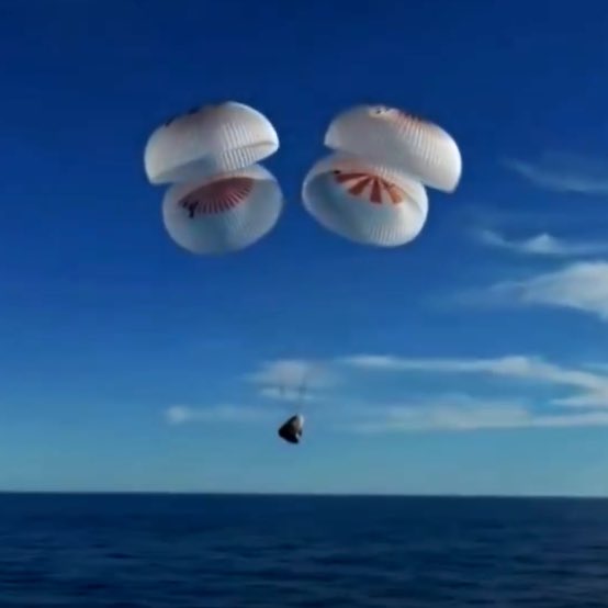 PopBase's tweet image. The astronauts that were stranded in space for 9 months have officially landed back on Earth.