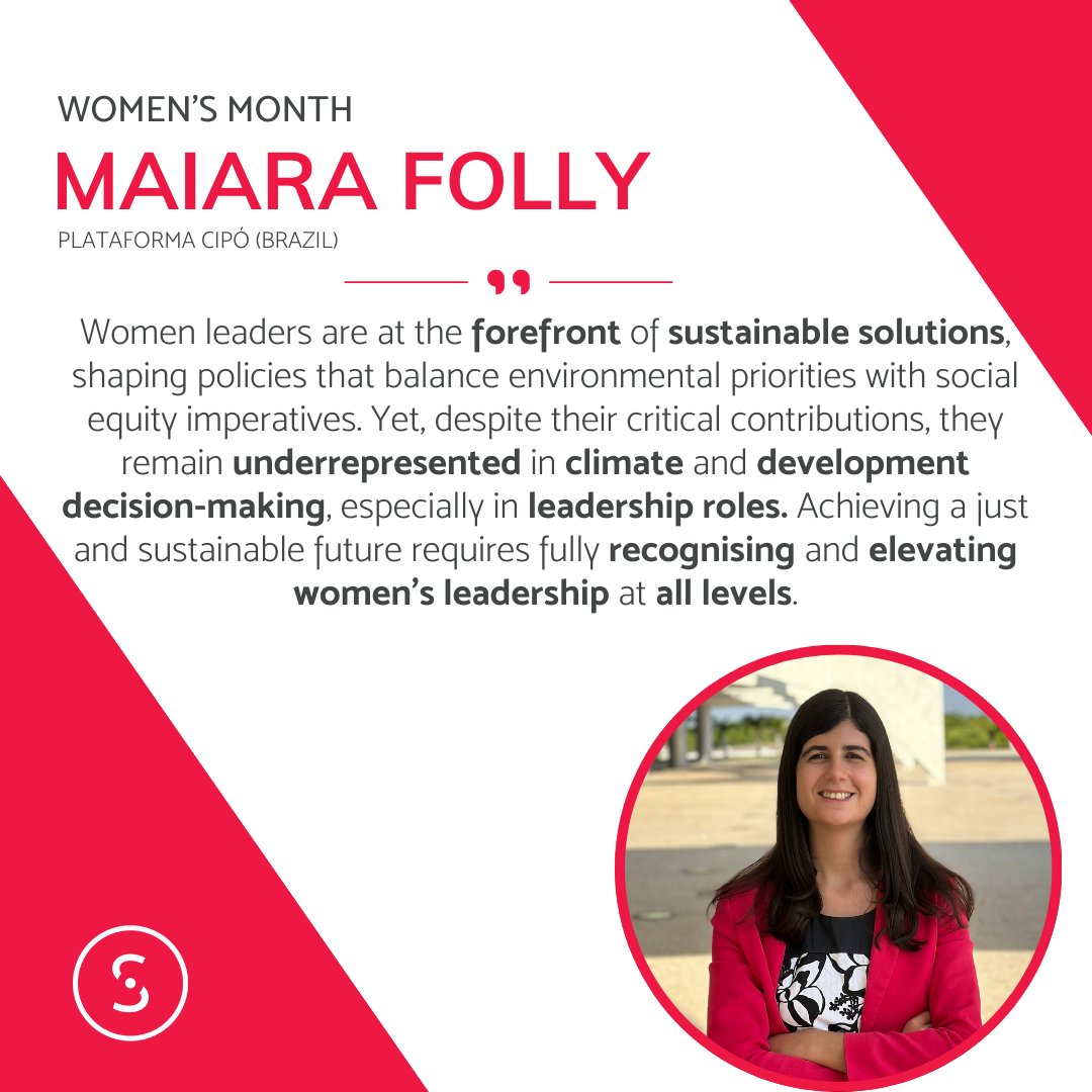 Southern Voice (@svoice2030) on Twitter photo ✨✨ WOMEN SPOTLIGHT ✨✨ Hear from <a href="/mafolly/">Maiara Folly</a>, executive director of <a href="/PlataformaCIPO/">Plataforma CIPÓ</a>!
Her expertise includes climate policy and action, financing for development, global governance and advocacy.
This Women's Month, we are celebrating the leadership of the incredible women of ✨✨ WOMEN SPOTLIGHT ✨✨ Hear from <a href="/mafolly/">Maiara Folly</a>, executive director of <a href="/PlataformaCIPO/">Plataforma CIPÓ</a>!
Her expertise includes climate policy and action, financing for development, global governance and advocacy.
This Women's Month, we are celebrating the leadership of the incredible women of