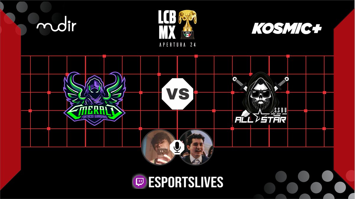 🏆 Liga de Crew Battles OCM - Apertura 2024 🏆
🔥 ¡Losers Quarter Finals🔥

⚔️ <a href="/EmeraldFor74736/">Emerald Fortress Guardians</a> 🆚 <a href="/chavorucoscrew/">Chavo Rucos Crew</a> ⚔️
⚡ ¡Todo o nada, la presión está al máximo! 😨🔥
🎙️ Casters: <a href="/lopunnyboy09/">Lopunnyboy09</a> &amp; <a href="/SaloTweets/">Solo Salo</a>

📺 En vivo hoy a las 9 PM: twitch.tv/esportslives
 
#Esports