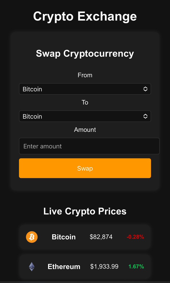 Workin On My #New No-KYC Needed #Crypto Exchanger. What Do Yall Think So Far What Can I Add ? 

#LCDLFAllStars #Trump #ElonMusk