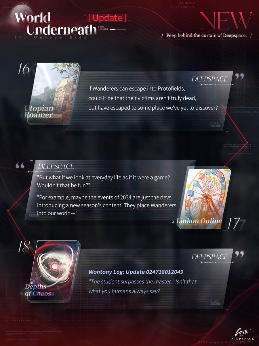 [World Underneath] Update

After 5:00 A.M. on Mar. 20 (server time), new stories in [World Underneath] will be available.
Stepping into the shadows of the streets and alleys, the world underneath unfolds.

💫World Underneath: Chapter 11-15
The new chapters [Frontline Hunter],