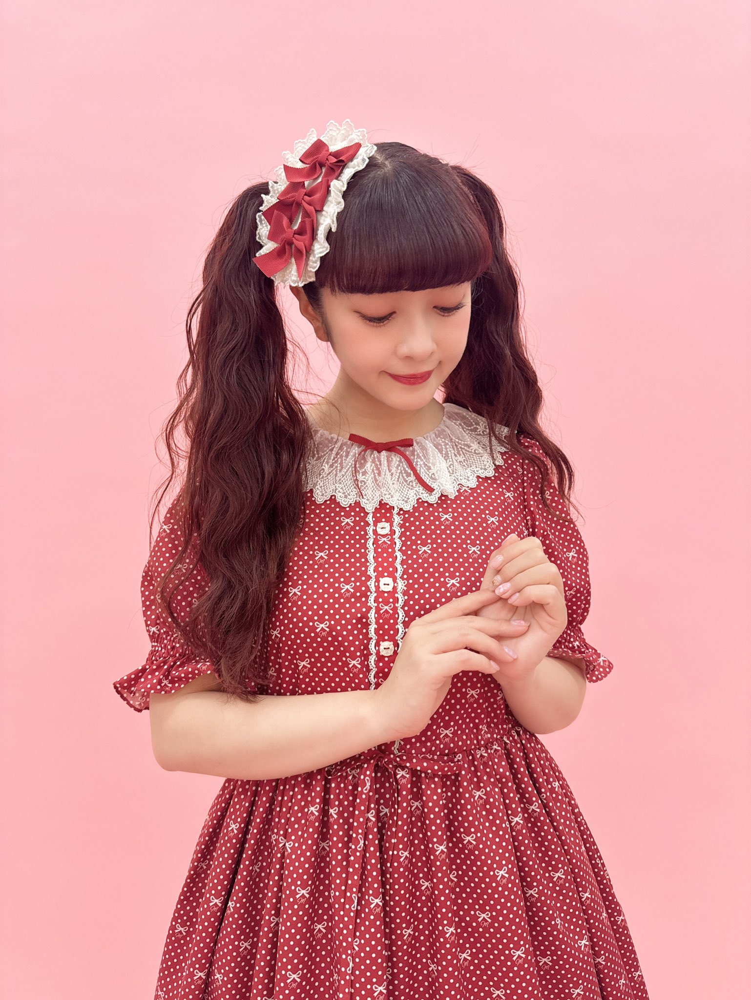 メロディバスケット　リボンいっぱいカチューシャ　赤色　レッド　青木美沙子ちゃん 最高品質の メロディバスケット リボンいっぱいカチューシャ