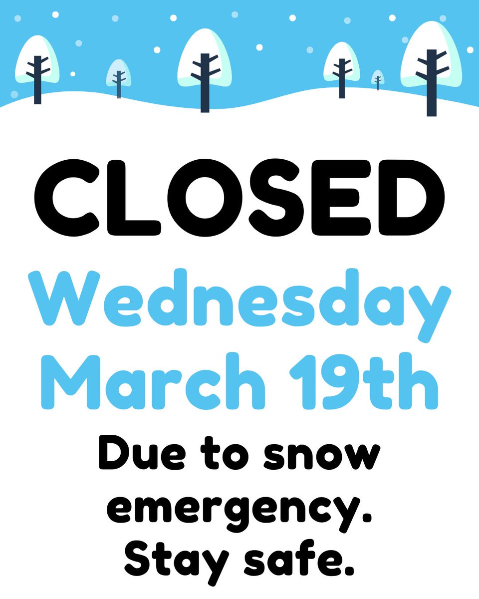 Due to the snow emergency issued for Wednesday, March 19th, Sump Memorial Library and the Digital Library at Papillion Landing will be closed all day. All programs, events, meetings, and bookings are cancelled. Stay safe!