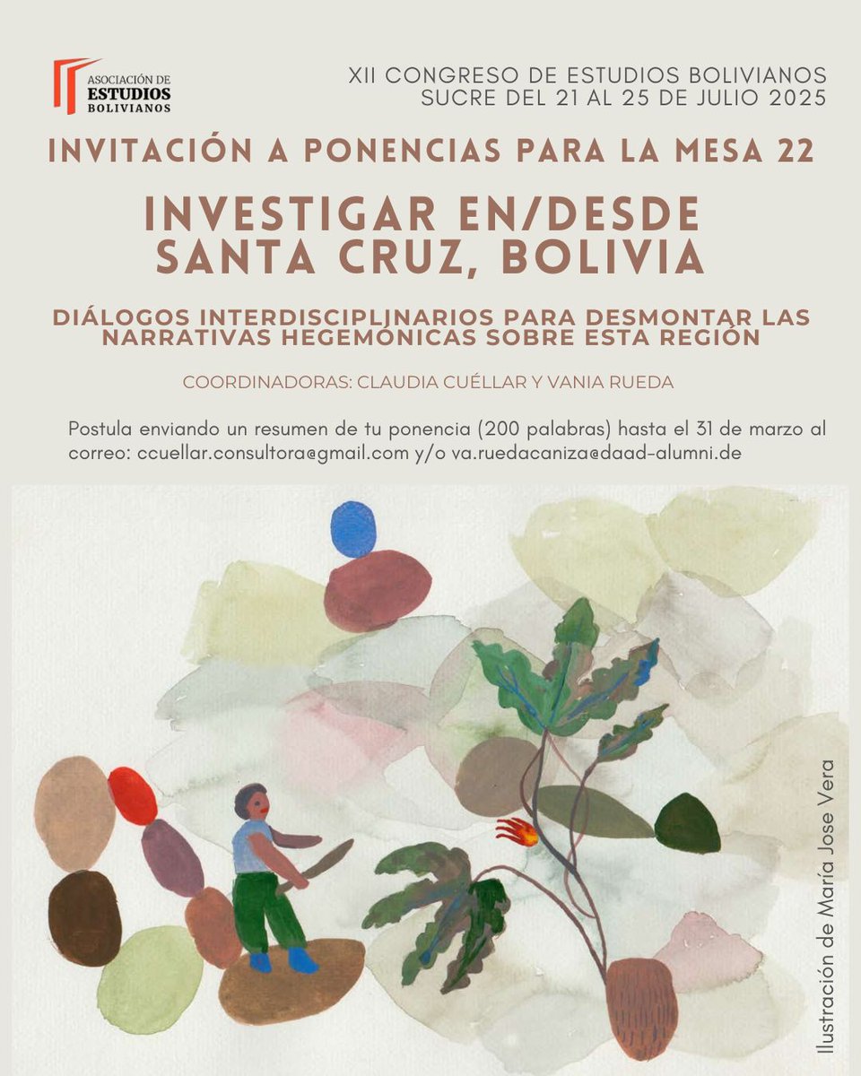 Vamos a estar en el AEB con esta mesa, queremos dialogar sobre como es producir conocimiento social contra las hegemonias en Santa Cruz