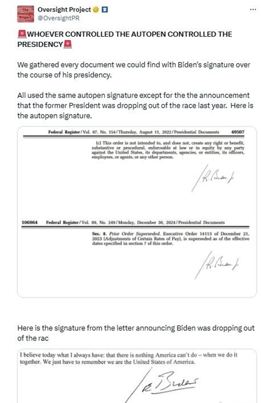 Trump formally nullified Biden's pardon, claiming it was signed with a robotic pen. President Biden himself did not sign these waivers and had no knowledge of them.