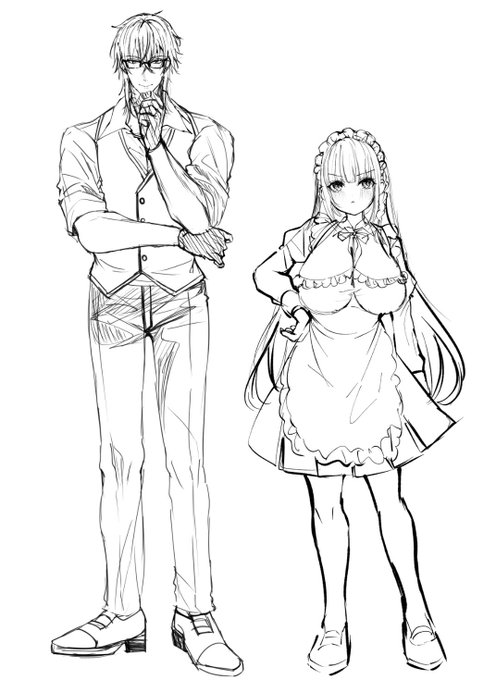 ジョシュレイの立ち絵を新しくしようと思って描いてるんだけど3年の画力と絵柄の変化見て めちゃくちゃ自分の好きな男女描けるようになって来てて嬉しい 