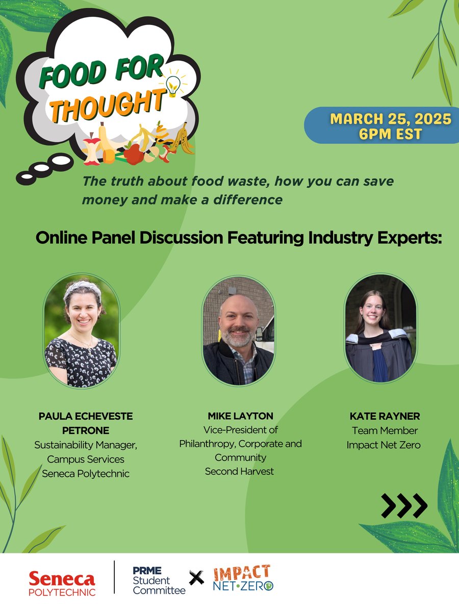 SenecaBusiness's tweet image. 🌎FOOD WASTE: A PROBLEM WE CAN SOLVE🌎
Join us for an eye-opening discussion on March 25 at 6PM EST as experts break down the environmental, social and economic effects of food waste.
REGISTER HERE:
eventbrite.ca/e/food-for-tho…
Let’s take a step toward less waste, more impact!♻️