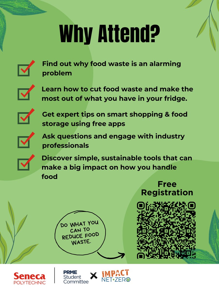 SenecaBusiness's tweet image. 🌎FOOD WASTE: A PROBLEM WE CAN SOLVE🌎
Join us for an eye-opening discussion on March 25 at 6PM EST as experts break down the environmental, social and economic effects of food waste.
REGISTER HERE:
eventbrite.ca/e/food-for-tho…
Let’s take a step toward less waste, more impact!♻️