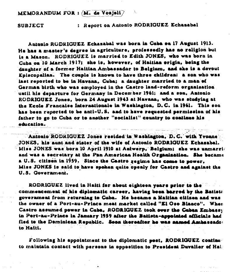 MarioNawfal's tweet photo. 🚨JFK FILES: CUBAN AMBASSADOR TRIED TO DEFECT, BLOCKED BY U.S.

Antonio Rodríguez, Cuba’s former ambassador to Pakistan, attempted to defect in early 1962 — but the U.S. State Department denied him a visa.

Rodríguez had previously been expelled from Guatemala for pro-communist activity and was nearly assassinated in Haiti, blaming Dominican and Haitian authorities. 

In Karachi, he socialized exclusively with Soviet and Chinese diplomats before announcing he was “finished with politics” and wanted to farm. 

He fled to Germany but was quietly blocked from U.S. entry.

Source: JFK Files, 1904-1067-70053