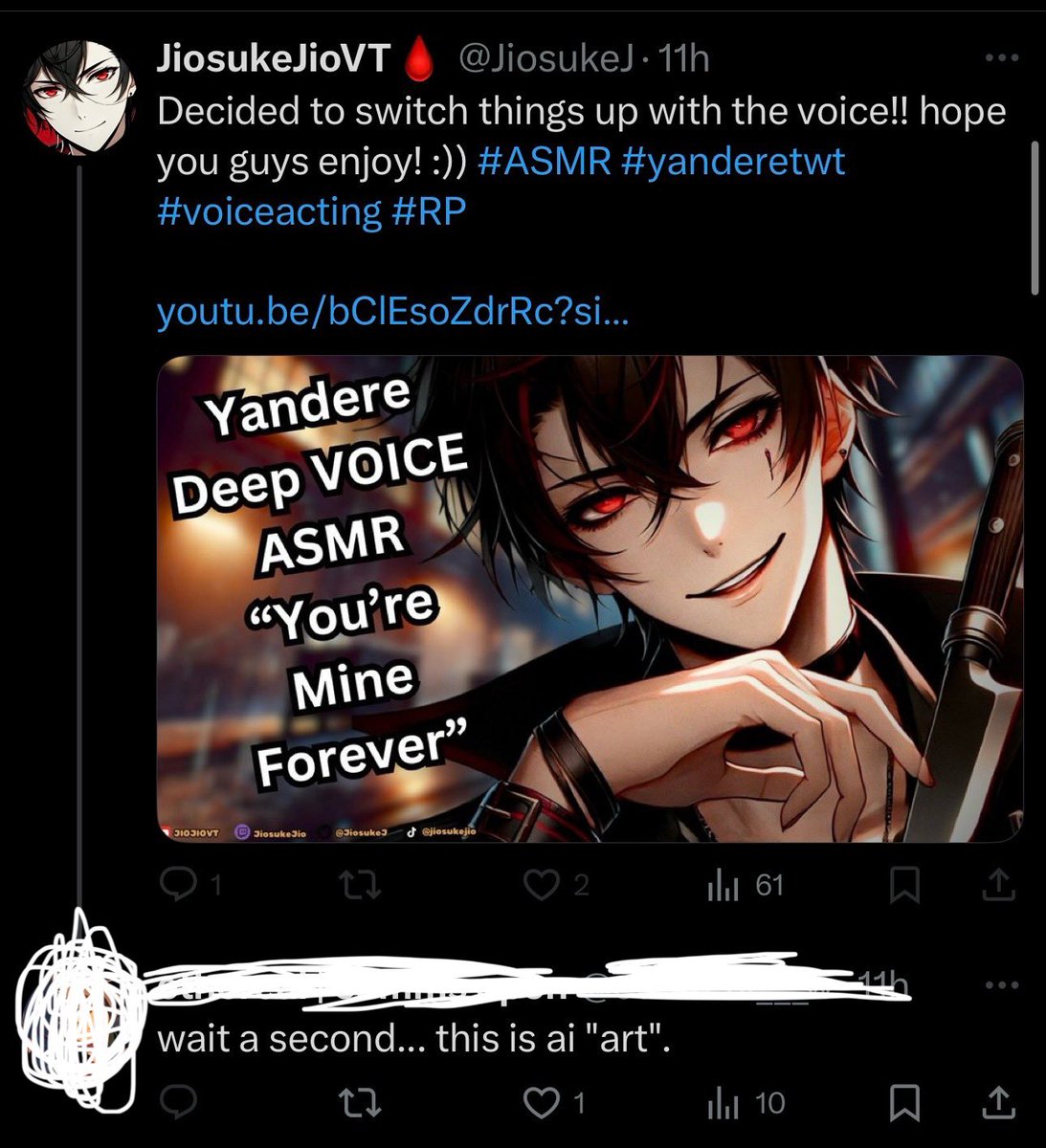 jiosukejexposed's tweet photo. jiosuke is a liar!!! “his” drawings are ai!!!!! #vtube #vtuber #cancel https://t.co/2IZVXo657y