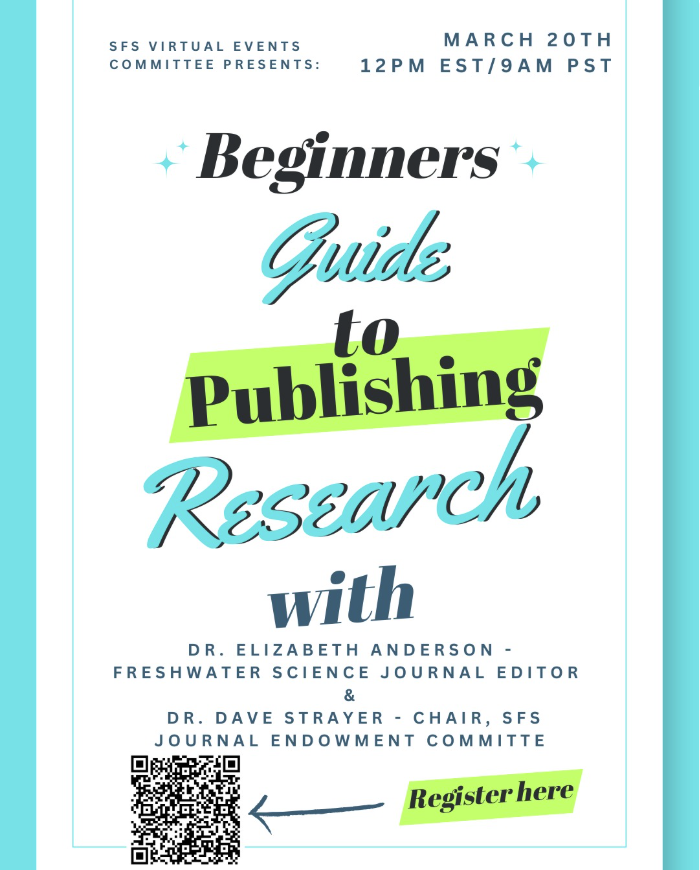 Freshwater Science (@benthosnews) on Twitter photo 📢Students and early career authors interested in learning more about publishing
✅Join the SFS Virtual Events Committee for the  Beginner's Guide to Publishing Research workshop on March 20th at 12PM EST / 9AM PST (1/2) 📢Students and early career authors interested in learning more about publishing
✅Join the SFS Virtual Events Committee for the  Beginner's Guide to Publishing Research workshop on March 20th at 12PM EST / 9AM PST (1/2)