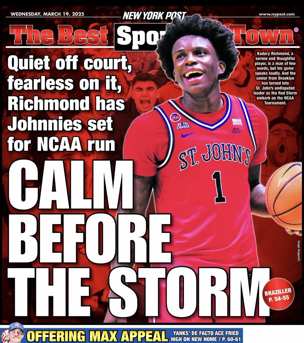 Zach Braziller (@nypost_brazille) on Twitter photo The man they call Kooks graces tomorrow’s <a href="/nypostsports/">New York Post Sports</a> back page. My profile on the fascinating Kadary Richmond: nypost.com/2025/03/18/spo… #sjubb The man they call Kooks graces tomorrow’s <a href="/nypostsports/">New York Post Sports</a> back page. My profile on the fascinating Kadary Richmond: nypost.com/2025/03/18/spo… #sjubb