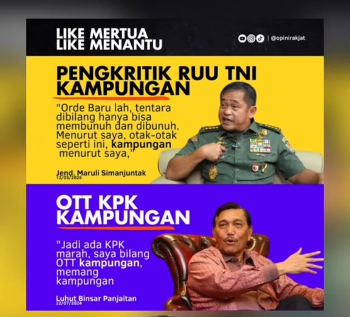 JANGAN LUPA JENDERAL ......‼️

ORANG KAMPUNGAN ITU, YANG MEMBERI MAKAN ANDA LEWAT PAJAK‼️