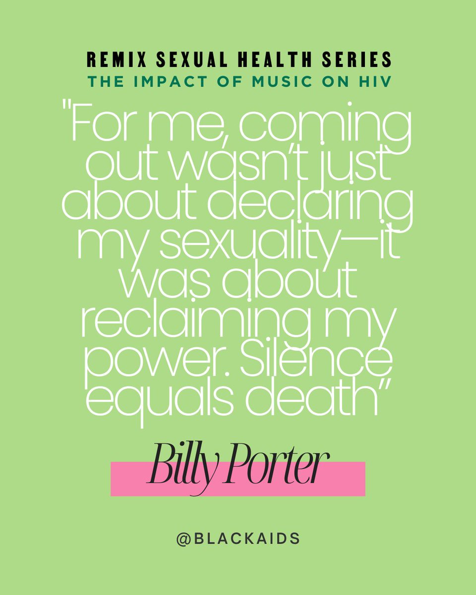 "Silence equals death." Billy Porter’s legacy is one of courage, authenticity, and unwavering advocacy for those living with HIV/AIDS. 

Learn More Knowing Your Status: youtube.com/watch?v=kmm4gU…

#LetsStopHIVTogether
